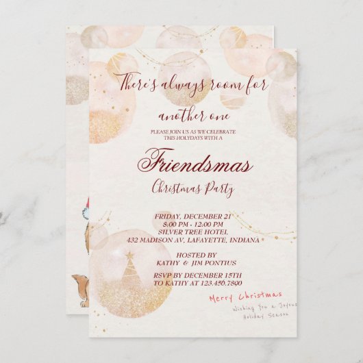 Amis de l'aquarelle Invitation de Noël (Devant / Derrière)
