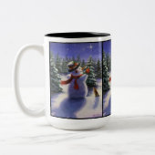 Amis de Noël Snowman et lapin tasse d'hiver (Gauche)