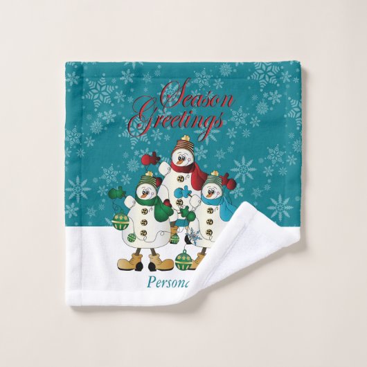 Amis des Snowmen de Noël (Gant de toilette)