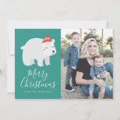 Amis d'hiver | Carte photo de vacances Ours polair (Devant)