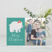 Amis d'hiver | Carte photo de vacances Ours polair (Debout devant)