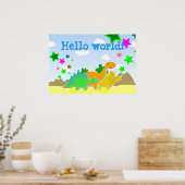 Amis Dinosaur Hello World Poster (Cuisine)