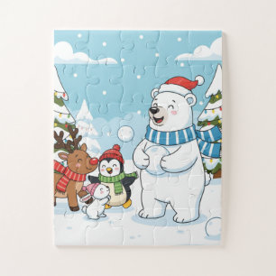 Amis du Snowball d'hiver Enfants Puzzle