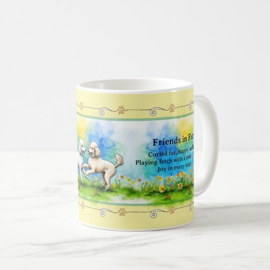 Amis en Fur Haiku Poodle Mug (Devant droit)