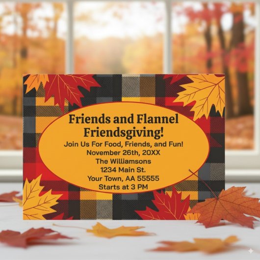 Amis et Flanelle Invitation écossaise de Friendsgi