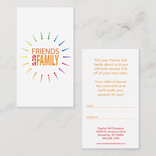 amis et programme de référence de rainbowBurst de (Devant / Derrière)