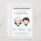 AMIS™ | Invitation Baby shower jumeaux (Devant)