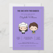 AMIS™ | Invitation Baby shower jumeaux (Devant)