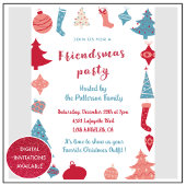 Amis invitations arbres de Noël
