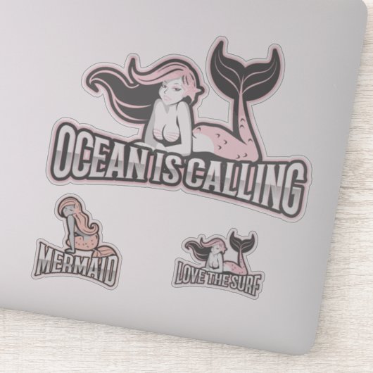 Amis Mermaid Pink Sea Sticker (Détail)