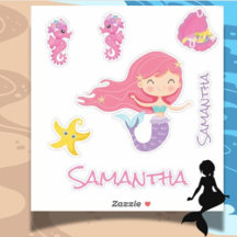 Amis Mermaid Pink Sea Sticker