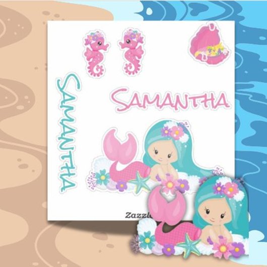 Amis Mermaid Pink Sea Sticker