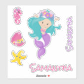 Amis Mermaid Pink Sea Sticker (Feuille)