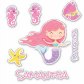 Amis Mermaid Pink Sea Sticker (Devant)