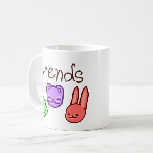Amis Mug d'animaux colorés RÉVISÉ (Devant gauche)