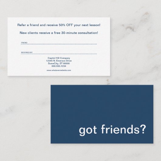 amis obtenus cartes de référence (Devant / Derrière)