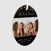 Amis pour toujours noir or parties scintillant nom (devant)