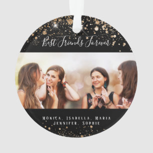 Amis pour toujours noir or parties scintillant nom