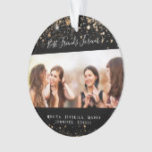 Amis pour toujours noir or parties scintillant nom (devant)