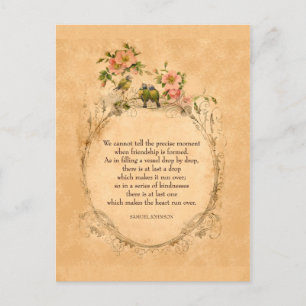 Amis vintages - Oiseaux et fleurs - Carte postale