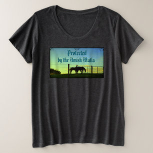 Amish Boerderij Life. Amish Sunset. Grote Maat T-shirt