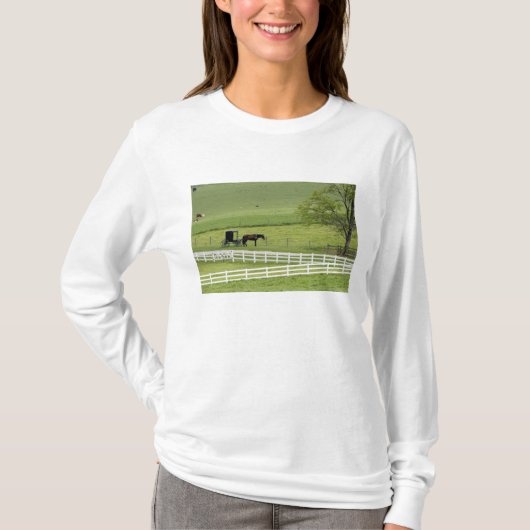 Amish boerderij met paard en buggy bij Berlijn, T-shirt (Voorkant)