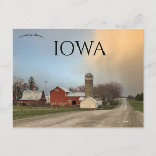 Amish boerderij na een regenbui in Johnson County Briefkaart