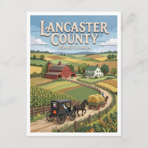 Amish boerenland nabij Bird-in-Hand Pennsylvania Briefkaart