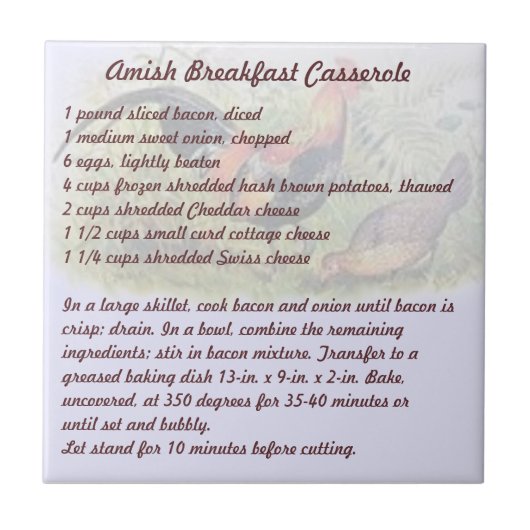Amish Breakfast Casserole Tegeltje (Voorkant)