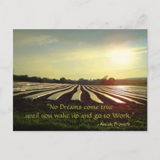 Amish Briefkaart. Spreekwoord. Dromen. Work. Brief Briefkaart (Voorkant)