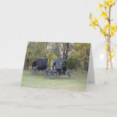 Amish Buggies Kaart (Gele Bloem)