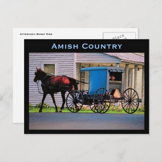 Amish Buggy Briefkaart (Voorkant / Achterkant)