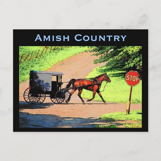 Amish Buggy Briefkaart (Voorkant)