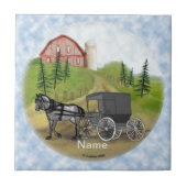 Amish Buggy Return tegel Tegeltje (Voorkant)