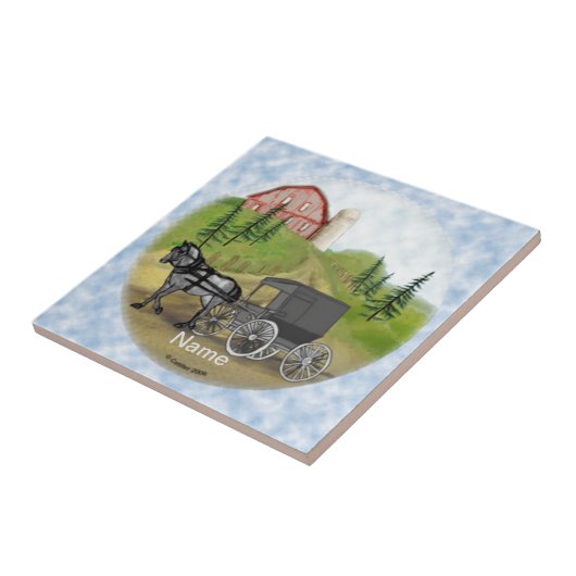 Amish Buggy Return tegel Tegeltje (Zijkant)