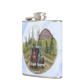 Amish Buggy Stad Dag fles Heupfles (Links)