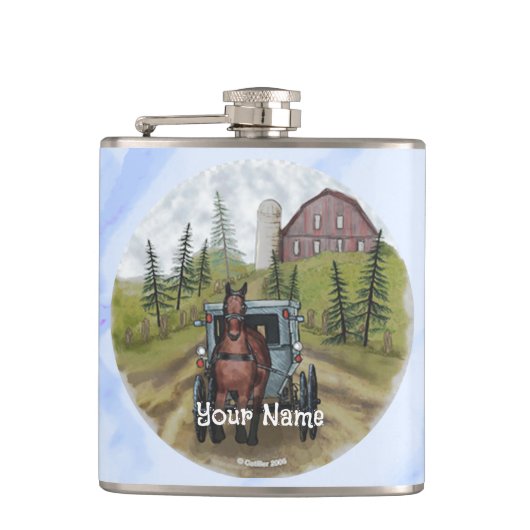 Amish Buggy Town Day-fles Heupfles (Voorkant)