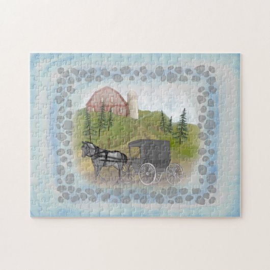 Amish Buggy Visiting Legpuzzel (Horizontaal)