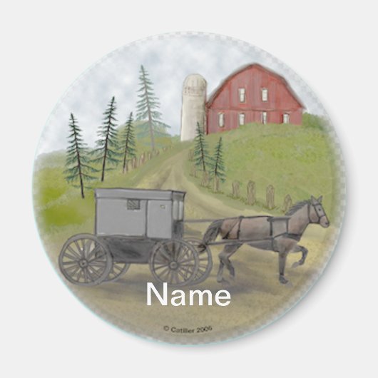 Amish Buggy Visiting Magneet (Voorkant)