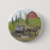 Amish Buggy Visiting pin Ronde Button 5,7 Cm (Voorkant)