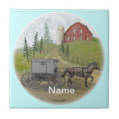 Amish Buggy Visiting tegel Tegeltje (Voorkant)