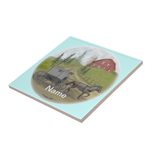 Amish Buggy Visiting tegel Tegeltje (Zijkant)