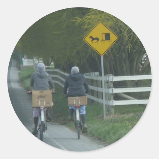 Amish Community Ronde Sticker (Voorkant)