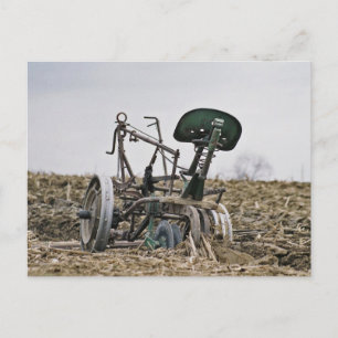 Amish Corn Cutter in Field-Briefkaart Briefkaart