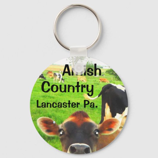 Amish Country Cows! Lancaster Sleutelhanger (Voorkant)
