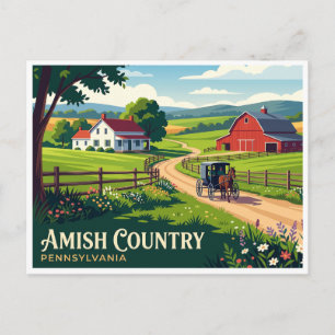 Amish Country Farm Road Intercourse Pennsylvania Briefkaart