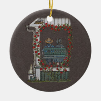 Amish Couple on Porch Swing Keramisch Ornament