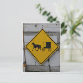 Amish Crossing Sign Briefkaart (Staand voorkant)