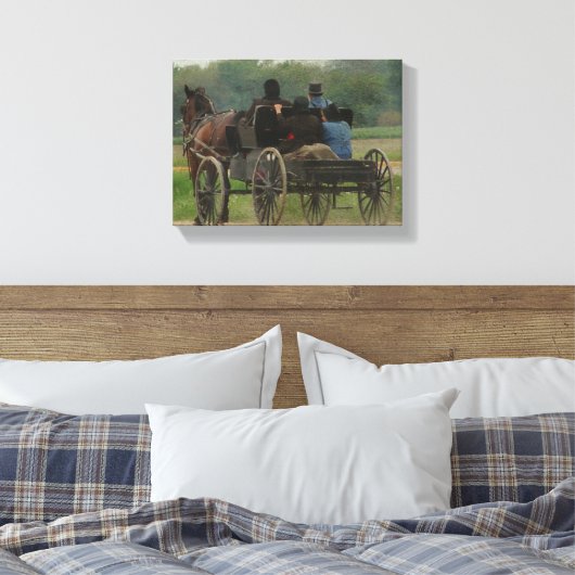 Amish Family Outing Canvas Afdruk (Insitu (Slaapkamer))