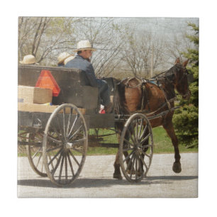 Amish Family Rubriek Home Tegeltje